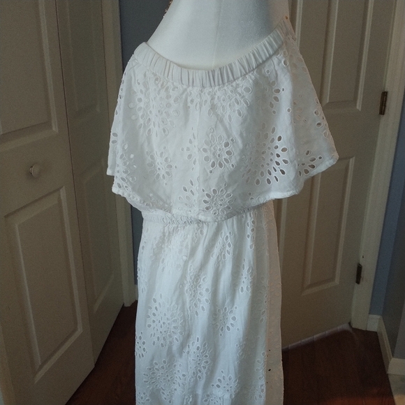 Michael Michael Kors White Eyelet Tiered Maxi Dress OX - Picture 11 of 15